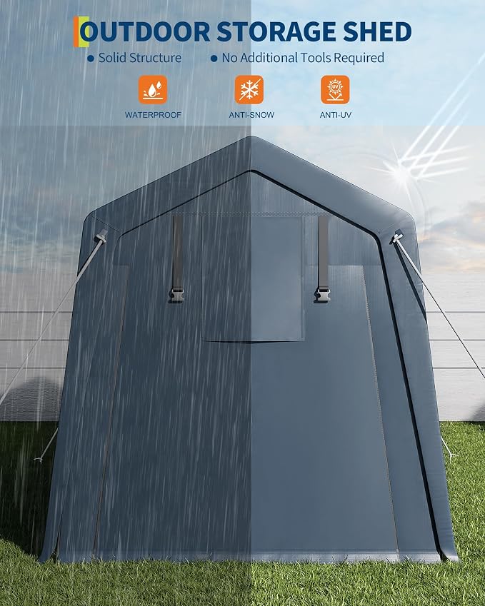 6x6 Ft Carport Heavy Duty Tent - Image 7