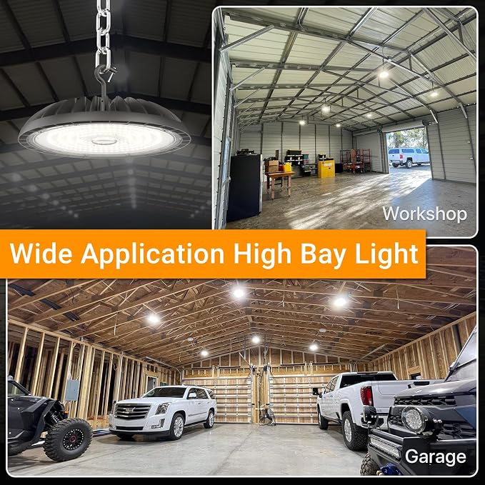 4 Pack Led High Bay Light 250W, 37500 lm High Bay Led Shop Lights 5000K - Image 7