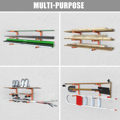 UNITEDPOWER Wall Mount Wood Organizer, Lumber Storage Rack, Heavy Duty Metal - Image 6