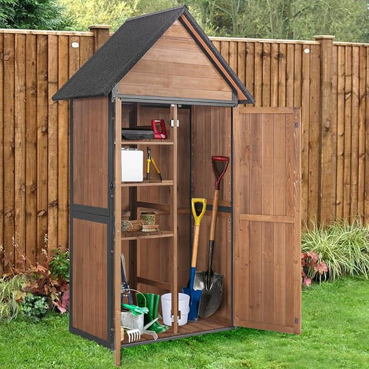 Outdoor Storage Shed, Vertical Wooden Tool Shed by Aivituvin
