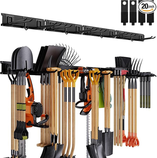 Garage Tool Organizer Wall Mounted, 64 Inches Adjustable Garden Tool Organizer by Gatsowm