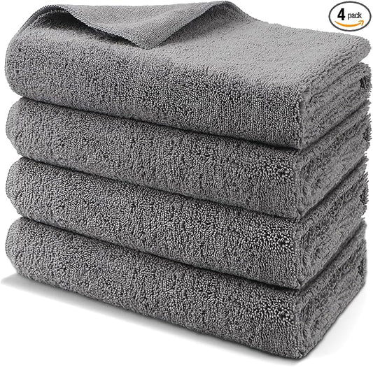 HOMEXCEL Professional Large Microfiber Car Drying Towels 4 Pack, Lint Free by HOMEXCEL