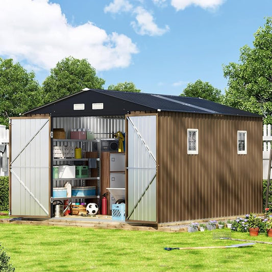 10X12X7.5 FT Outdoor Steel Storage Shed by MISTMO