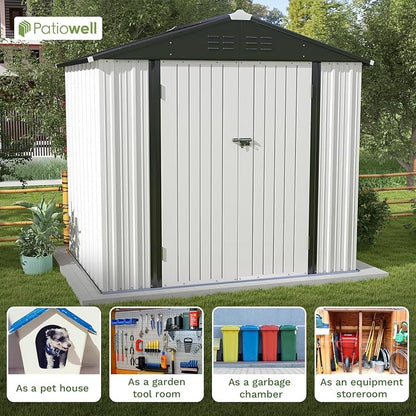 Patiowell Outdoor Storage Shed 8x6 FT, Garden Tool Storage Shed - Image 3