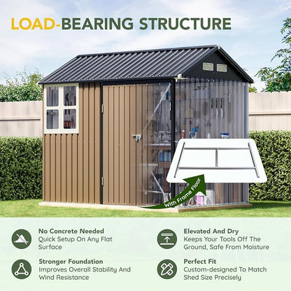 Breezz 6X8FT Outdoor Steel Storage Shed - Image 7