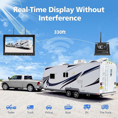 10.1" - 4 Magnetic Solar Wireless Backup Camera System, HD 1080P DVR Monitor - Image 6