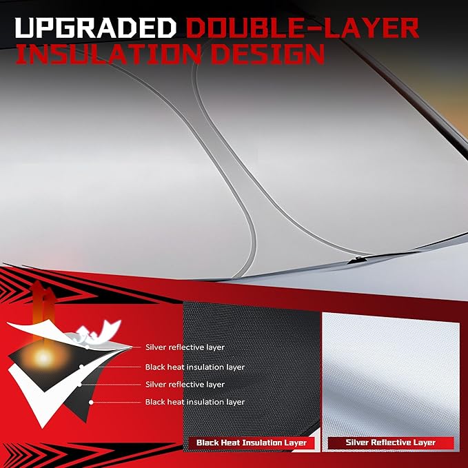 Windshield Sun Shade for 2018-2025 BMW X3 Foldable Sun Sunshade for Car Front - Image 3