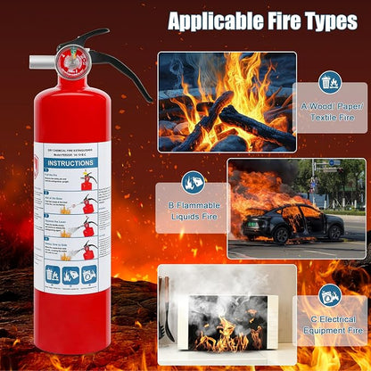 1 Pack Dry Chemical Fire Extinguisher 2.5 lb ABC, Boat Use, 1A:10B:C Rating - Image 3
