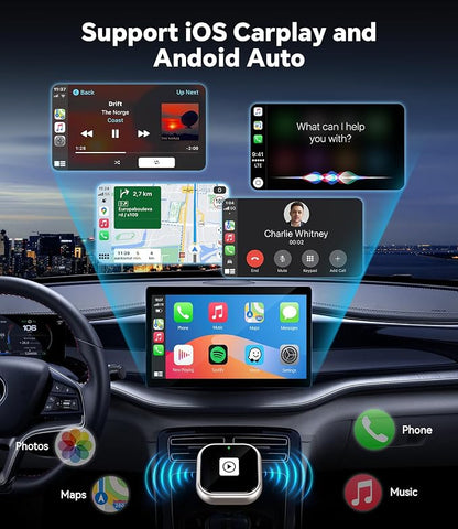 ENOMIR Wireless CarPlay Adapter 2025 Upgrade, Plug & Play CarPlay Adapter Wired - Image 3