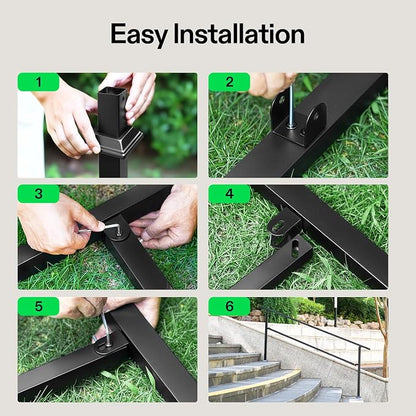 VIVOSUN Outdoor Handrail, 4 Step Stair Handrail, Wrought Mattle Iron Handrail - Image 9