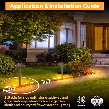Gardencoin Solid Brass Low Voltage Pathway Lights, 12V AC/DC Heavy Duty LED - Image 5
