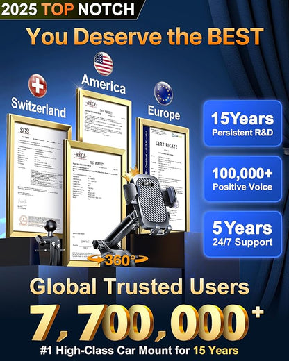 HTU 2025 Best Car Phone Holder 【Ultimate 5-in-1 & Upgraded 100+LBS Strongest - Image 2