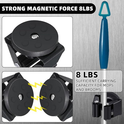 30 Pcs Magnetic Mop Broom Holder Movable Magnetic Broom Holder Rack, Anti Slip - Image 3