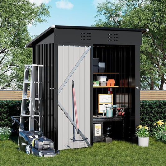 COMHOMA Shed Outdoor Storage Shed Metal, Lockable Doors Tool Sheds by ComHoma