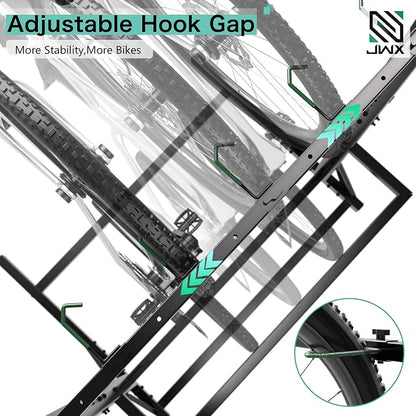 JWX Freestanding 5 Bike Rack, Heavy Duty Floor Bike Stand - Image 5