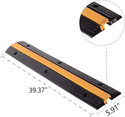 5 Pack Rubber Cable Ramp Hose Cable Protector Ramp 1 Channel 11000Lbs Load - Image 2