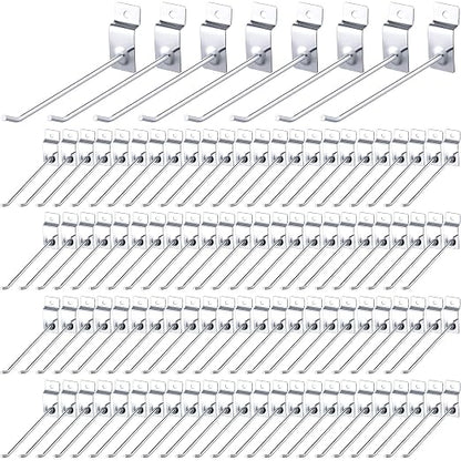 Moxweyeni 100 Pcs Heavy Duty Slatwall Panel Hooks Hanging Metal Slat Wall by Moxweyeni
