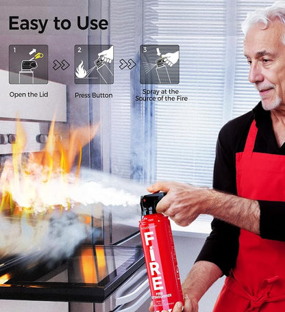 Fire Extinguisher for Home 1Pack, and Grill, Ompact Water-Based A, K - Image 3