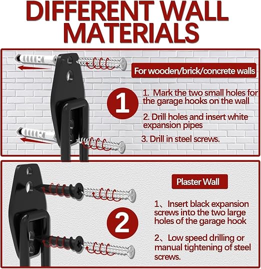 3-H Garage Wall Hooks 62 Pack, Heavy Duty Garage Hooks - Image 5