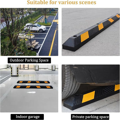 OrangeStar 72" Rubber Parking Curb, Heavy Duty Garage Floor Wheel Stopper - Image 5