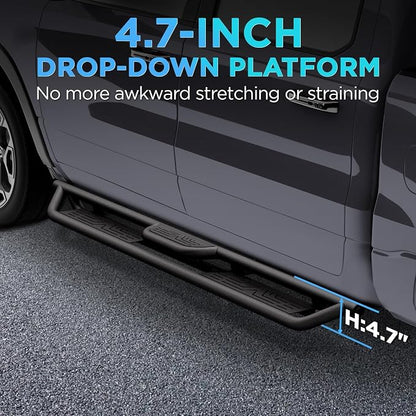 Running Boards Compatible with 2007-2018 Jeep Wrangle JK 4 Doors, Carbon Steel - Image 3