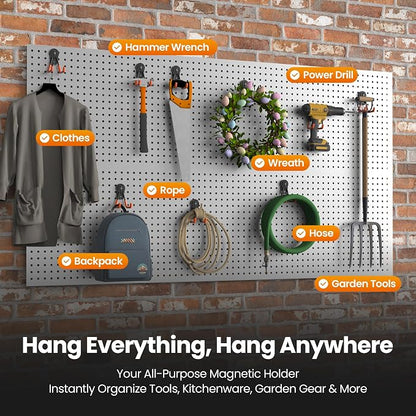 6 Pack Large Magnetic Hooks Heavy Duty Extra Strong Magnetic Garage Hooks Big - Image 3