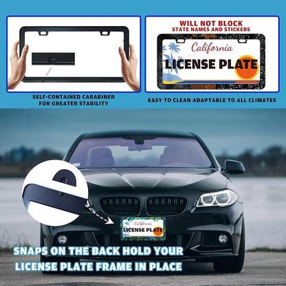 Faux Abalone License Plate Frame Funny Stainless Steel License Plate Holder - Image 5