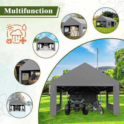 Heavy Duty Carport 13x20 FT Oversized Portable Garage - Image 3