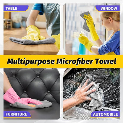 HOMERHYME Microfiber Cleaning Cloth, 150 Pack Grey Cleaning Rags, Bulk - Image 7