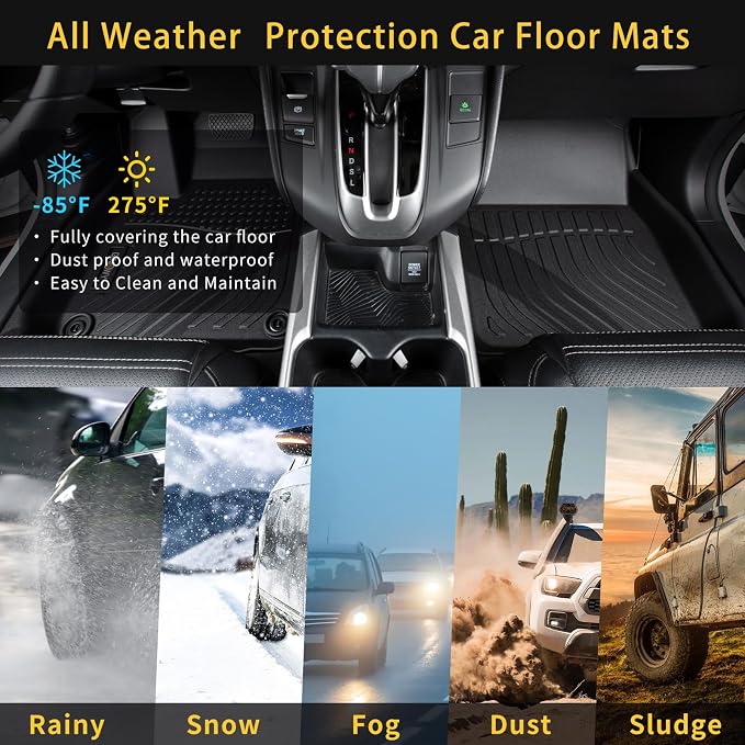 GINOWY-Floor Mats for Ford Fusion & MKZ 2013-2016, TPE All Weather Protection - Image 6