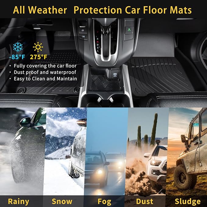 GINOWY-Floor Mats for Chevy Suburban/GMC Yukon XL 2015-2020 2nd Row - Image 6