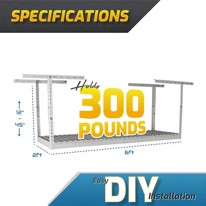 MonsterRax Overhead Garage Storage Rack 2 x 6 Ceiling Rack - Image 4