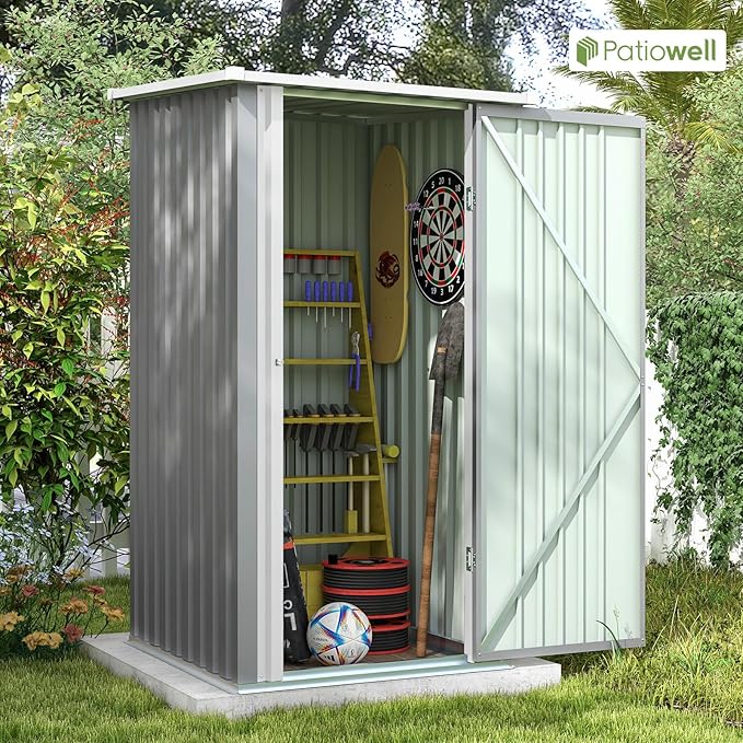 Patiowell 3 x 3 FT Outdoor Storage Shed, Small Garden Tool Storage Shed - Image 2