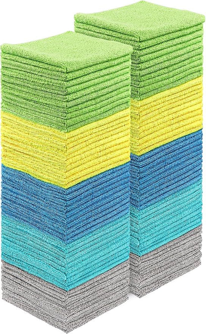 HOMEXCEL Microfiber Cleaning Cloths 100 Pack, Highly Absorbent Microfiber Towels by HOMEXCEL