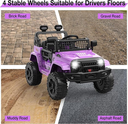 12V Kids Electric Ride On Truck Car w/Parent Remote Control, Spring Suspension - Image 4