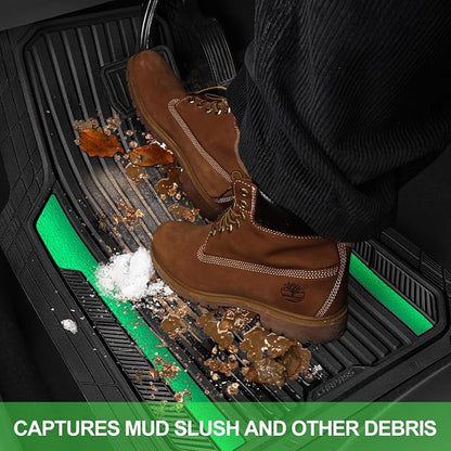 CAR PASS Heavy Duty Rubber Car Mats Metallic, Aluminum Film All Weather Floor - Image 7