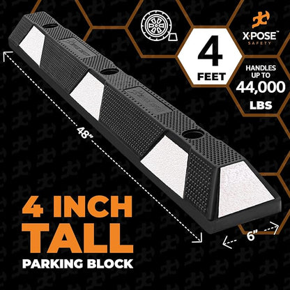 Xpose Safety 48" Heavy Duty Rubber Parking Stopper – 1 Pack Wheel Blocks - Image 3