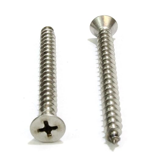 #8 X 1'' Stainless Flat Head Phillips Wood Screw, 18-8 Stainless Steel Screws - Image 3
