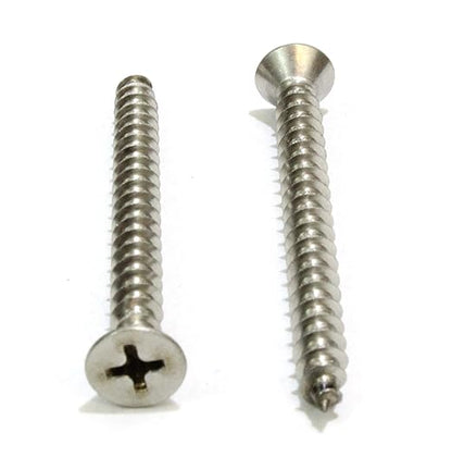 #8 X 1'' Stainless Flat Head Phillips Wood Screw, 18-8 Stainless Steel Screws - Image 3