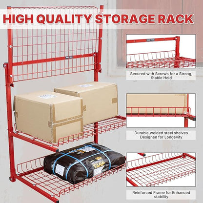 LAUCO Wall Mounted Storage Rack, 3-Level Metal Wall Shelving - Image 5