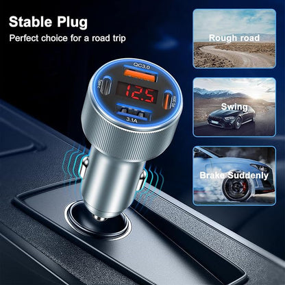 Car Charger USB C, Besgoods 65W 4-Port USB Cigarette Lighter Adapter - Image 5