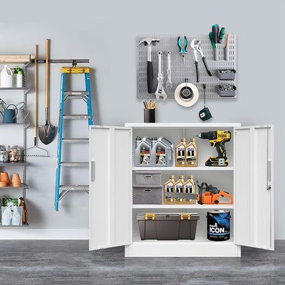 Metal Storage Cabinet with Locking Doors and Adjustable Shelves, 36.2" H Steel - Image 5