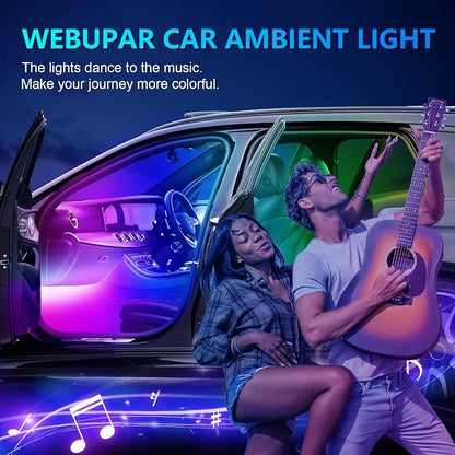 WEBUPAR Dreamcolor Acrylic Interior Car Lights, 14 in 1 RGB LED Strip Lights - Image 6