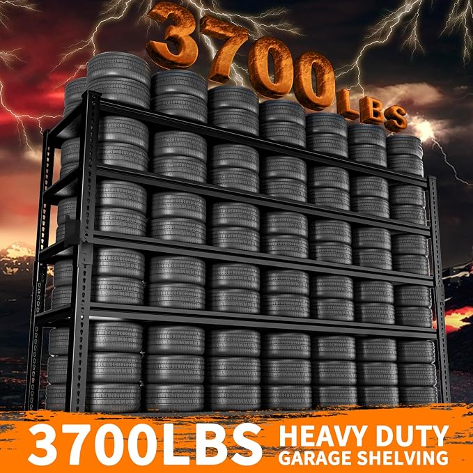 Storage Shelves Heavy Duty 4 PCS, 5-Tier Adjustable Metal Industrial Utility - Image 4