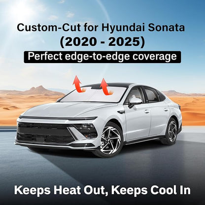 Econour Windshield Sun Shade for 2020-2025 Hyundai Sonata Sedan Custom Fit - Image 2