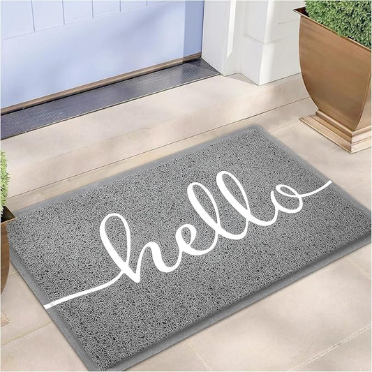 EARTHALL Door Mat Outside Inside Hello Doormat, Durable Floor Mat Non Slip Mat by EARTHALL
