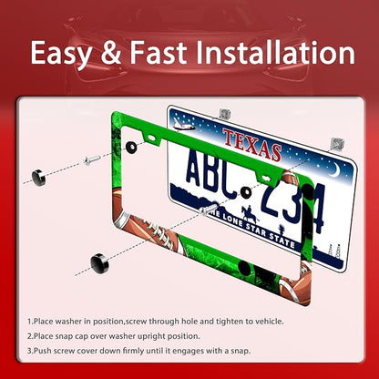 American Football License Plate Frame Funny Balls License Plate Holder Auto - Image 3