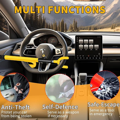 Steering Wheel Lock, Heavy Duty Anti-Theft Car Device, Adjustable Length Locking - Image 5