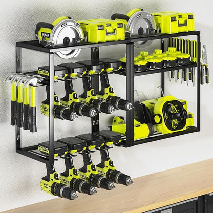 KAFAHOM Power Tool Organizer, 8 Drill Holder Wall Mount, 6 Layer Heavy Duty by KAFAHOM