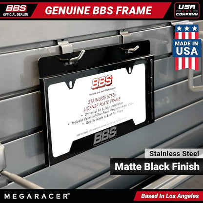 BBS Official Black Stainless Steel License Plate Frame – Made in USA – Premium - Image 2